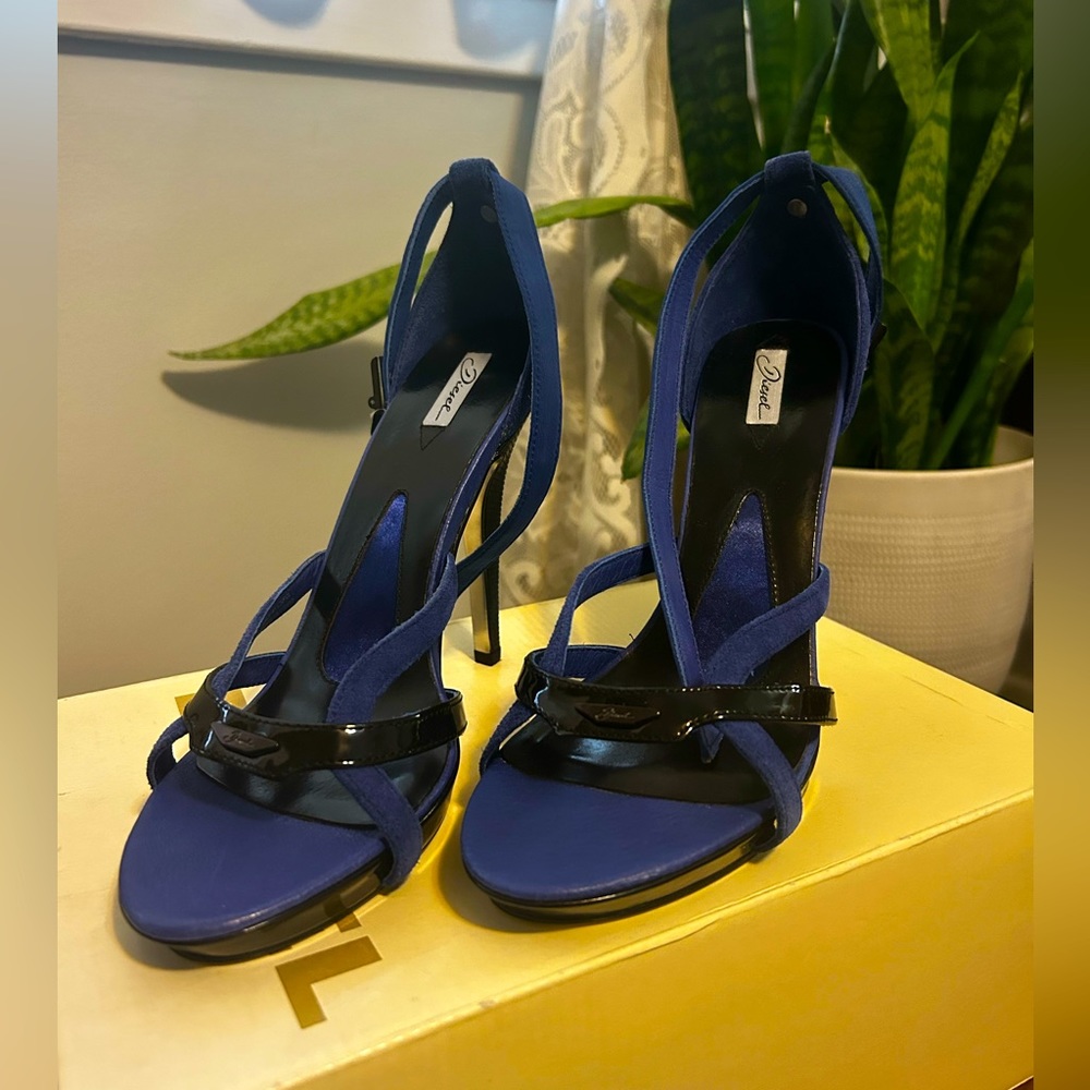 Diesel Women’s Casino Mazarine Blue Ankle Strap Heel